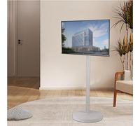 Universal Ceiling TV Mount Bracket - Adjustable Floor Stand for 24-46" TVs Swivel Design Locking Wheels Supports Up to 66lbs VESA 200x200mm Compatible
