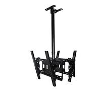 Universal Ceiling TV Mount for 32-55 Inch TVs Dual Screen Swivel & Tilt Bracket 360° Adjustable TV Stand Fits 0.7-2.3m Height - Ideal for Home & Office
