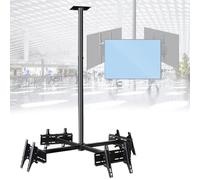 Universal Ceiling Tv Mount For 32-75 Inch Tvs, 360° Rotating Bracket, 7 Adjustable Heights & ±15° Tilt, Perfect For Home Theater & Space Saving 4screen