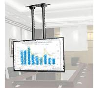 Universal Ceiling TV Mount for 55-100 Inch TVs, Adjustable Double Pole Hanging Bracket with 3°/-20° Angle, Compatible with LED Flat Screens
