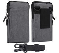 Universal Cell Phone Belt Clip Holster Gray, Small Cellphone Belt Clip Case Men, 7.2" Mini Shoulder Crossbody Bag Phone Purse Wallet Card Slots Outdoor Mobile Phone Waist Carrying Case Pouch Pocket