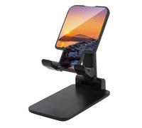 Universal Cell Phone Stand for Desk Adjustable Mobile Greece Island Sunset Landscape Phone Holder Mount Cradle Dock Compatible with 4.0-8.0 Inch Smartphones Portable Office Desktop Accessories Decor
