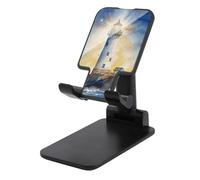 Universal Cell Phone Stand for Desk Adjustable Mobile Lighthouse Fantasy Light Phone Holder Mount Cradle Dock Compatible with 4.0-8.0 Inch Smartphones Portable Office Desktop Accessories Decor