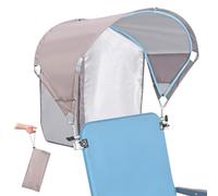 Universal Chair Umbrella Canopy, UPF 50+ Sun Shade with Adjustable Clamp Clip for Beach Chair, Outdoor Camping Chair, Sports Chair, Lawn Chair, Tanning Chair, Zero Gravity Chair, 2 Pack Beige