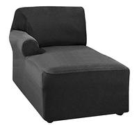 Universal Chaise Lounge Cover, Washable Replaceable Stretch Polar Fleece L Shaped Armchair Sofa Cover, for Left/Right Armrest Sofa,F,Left Armrest