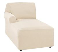 Universal Chaise Lounge Cover, Washable Replaceable Stretch Polar Fleece L Shaped Armchair Sofa Cover, for Left/Right Armrest Sofa,M,Left Armrest