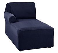 Universal Chaise Lounge Cover, Washable Replaceable Stretch Polar Fleece L Shaped Armchair Sofa Cover, for Left/Right Armrest Sofa,B,Left Armrest