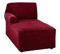 Universal Chaise Lounge Cover, Washable Replaceable Stretch Polar Fleece L Shaped Armchair Sofa Cover, for Left/Right Armrest Sofa,A,Left Armrest