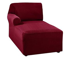 Universal Chaise Lounge Cover, Washable Replaceable Stretch Polar Fleece L Shaped Armchair Sofa Cover, for Left/Right Armrest Sofa,A,Left Armrest