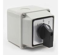Universal Changeover Switch Rotary Cam Selector with Waterproof Robust Exterior Enclosure Inverter Switch 3 Position 2 Phase 8 Screw Terminals 220V/20A