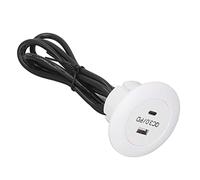 Universal Charging Port - Dual USB and Type C Interface with Blue LED Backlight, Mobile Phone Protection Circuit, Space - Saving Embedded Desktop Charger for Office and Home Use (type 2)
