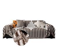 Universal Chenille Sofa Cover with TasselsBreathable Stain & Tear Resistant Couch Protector Thickened & Shrink Resistant Perfect for Living Room (Khaki 180x180cm)