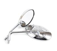 Universal Chrome Oval Motorcycle Rearview Side Mirrors 10mm For Shadow Vt750