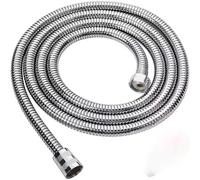 Universal Chrome Shower Pipe, Stainless Steel Shower Hose 1.5m/2m G1/2 Inch Multicolor(Silver,200cm)