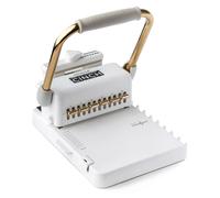 Universal Cinch Premium Binding Machine, 20 Binding Variations, White and Gold, with Wire Sizing Guide and Centering Ruler