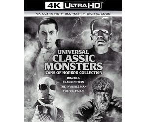 Universal Classic Monsters: Icons of Horror Collection: Dracula / Frankenstein / The Invisible Man / The Wolf Man [4xBlu-Ray 4K]+[4xBlu-Ray] (English audio. English subtitles)