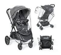 Universal Clear Stroller Rain Cover, No-zip Waterproof Stroller Cover - Food Grade EVA, Baby Travel Weather Shield, Breathable Rain Cover for Most Single Strollers, Joggers Accessories for Rain, Black
