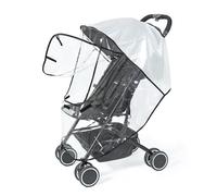 Universal Clear Stroller Rain Cover, No-Zip Waterproof Stroller Cover - Food Grade EVA & Frosted PVC, Baby Travel Weather Shield, Breathable Rain Cover for Most Single Strollers, Black