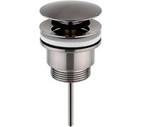 Universal Click Clack Basin Waste, Fits Sinks with or Without Overflow, Push Button Pop-Up Drain, 1.1/4" Standard Connection - With Freeflow Adaptor (Gunmetal)