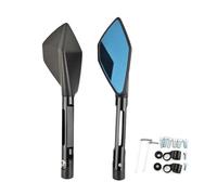 Universal CNC Aluminum Motorcycle Handlebar Rear View Mirrors Blue Anti-glare Mirror Motorcycle Side Rearview Mirror(HSJ19-BB)