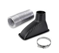 Universal Cold Air Intake Pipe Kit Front Bumper ABS Plastic Turbo Funnel Inlet Brake Cooling Accessory Windshield Brushes Cutter(B)