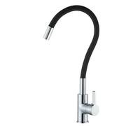 Universal Colorful Kitchen Faucet Rotatable Hot & Cold Water Mixer with Flexible Hose (Black) - Perfect for Modern Home Décor