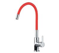 Universal Colorful Kitchen Faucet Rotatable Hot & Cold Water Mixer with Flexible Hose (Black) - Perfect for Modern Interior Decor