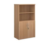 Universal combination unit with open top 1440mm high with 3 shelves - beech