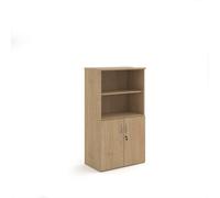 Universal combination unit with open top 1440mm high with 3 shelves - Kendal Oak