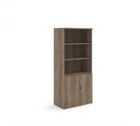 Universal combination unit with open top 1790mm high with 4 shelves - Nebraska Oak