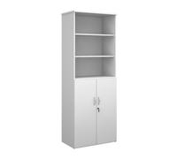 Universal combination unit with open top 2140mm high with 5 shelves - white