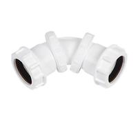 Universal Compression Waste Adjustable Bend 40MM, Compression Fitting Useful for Non-Standard Pipe Sizes, 1 in Pack