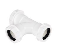 Universal Compression Waste Equal TEE White 32MM, No Solvent Welding Required, 1 in Pack