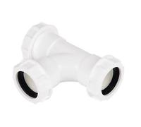 Universal Compression Waste Equal TEE White 40MM, No Solvent Welding Required, 1 in Pack