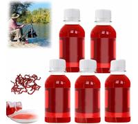 Universal Concentrated Red Worm Liquid Bait,Liquid Fish Attractant Enhancer With Red Worm Scent,Powerful Attraction,Fish Lure Attraction Enhancer,For Freshwater And Saltwater Fishing,5pcs