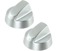 UNIVERSAL Control Knob Dial & Adaptors for Toaster, Oven & Trouser Press (Silver, Pack of 2)