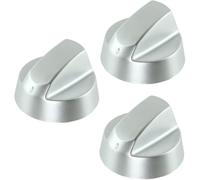 UNIVERSAL Control Knob Dial & Adaptors for Toaster, Oven & Trouser Press (Silver, Pack of 3)