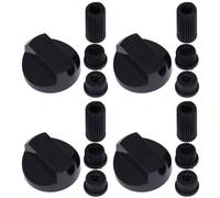 Universal Cooker, Oven & Grill Control Knobs And Adaptors - Black Fits Gas & Electric Cookers (Pack Of 4) - Ufixt