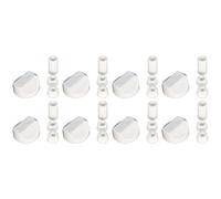Universal Cooker, Oven & Grill Control Knobs With Adaptors - White (Pack Of 8) - Fits Gas & Electric Cookers - Compatible By Ufixt