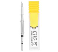 Universal Copper Internal Heating Soldering Iron Tip Replacement JBC115 Station CHIP Level Maintenance Fast Heat UP SMD Welding ESD Isolation (C115 is Elbow Pointed)