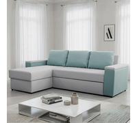 Universal Corner Sofa Bed Heros With Storage Light Grey And Turquoise