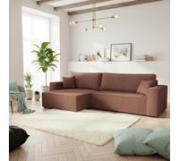 Universal Corner Sofa Bed With Storage Box Function Brown
