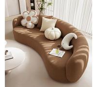 Universal Couch Slipcovers,Curved Sofa Cover for 1/2/3/4 Cushion Couch,1-Piece Stretch Semi-Circular Slipcovers,Washable Furniture Protector,Pet Friendly Sofa Covers (coffee,3 seat:190-230cm)
