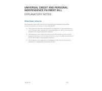 Universal Credit and Personal Independence Payment Bill Explanatory Notes (House of Commons) HCB 267-EN