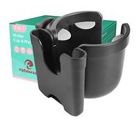 Universal Cup Holder with Phone Holder Organizer, Bike Water Bottle Holder, Stroller Accessories for Stroller, Bike, Wheelchair, Walker, Scooter, Treadmill(Black)