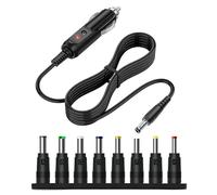 Universal DC 12V 5A Car Charger Power Supply Cord with 8 Connectors 5.5x2.1mm, Car Cigarette Lighter Plug Adapter with 5V DC Power Cable 1.5M for DVD Players, GPS, Bluetooth Speakers, Cameras, Shavers