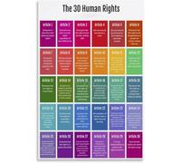 Universal Declaration of Human Rights Poster Metal Tin Sign Wall Decor Gift for Home Kitchen Living Room Bedroom Office Club Bar 8x12 Inch