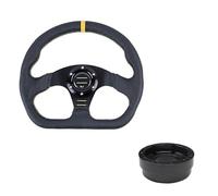 Universal Deep Dish Wheel for Drifting 13/14inch Racing Steering Wheels Deep Drifting Sport WheelSteering Wheel Adapter PU Auto(Set A-PVC-C)