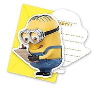 Universal Despicable Me Minions Invitations & Envelopes 6CT, Yellow, 55763
