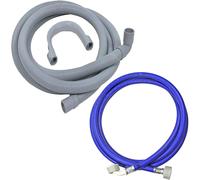 Universal Dishwasher Washing Machine Water Inlet Fill Hose + Outlet Drain Hose Pipe (2.5m)